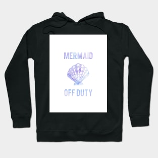 Mermaid Off Duty - Purple Seashell White Background Hoodie